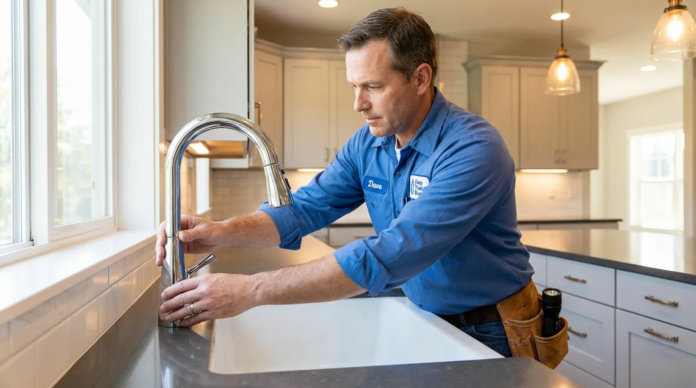 Kitchen faucet installation by Johns Plumbing LLC in Chetek